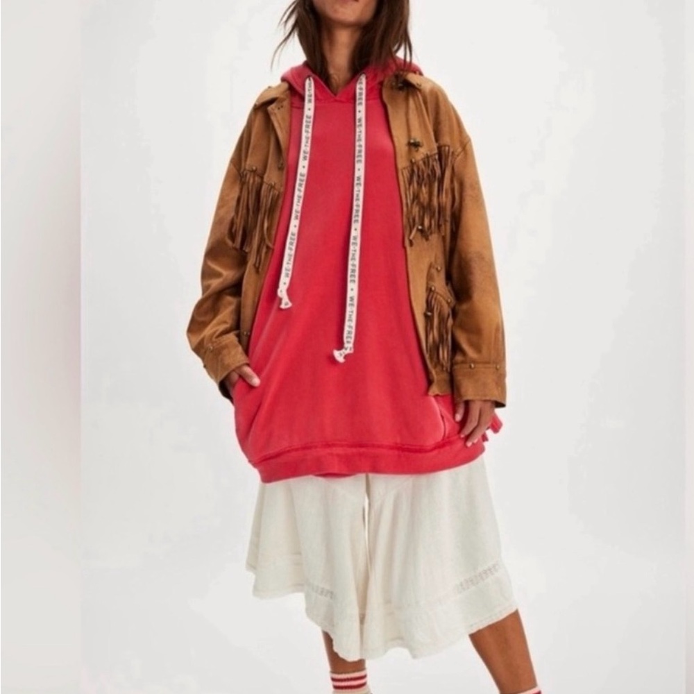 NWT Free People We the Free Pink Hoodie Size Medium - Picture 4 of 5